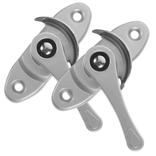 FUTUREORYY 2セット 窓鍵交換用 サッシ引き戸鍵 シルバー クレセント錠 簡単取付 旧型ビニール窓対応 ロック