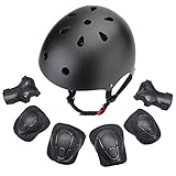 Dostar Kids Youth Adjustable 7Pcs Sports Protective Gear Set Safety Pad Safeguard (Helmet Knee Elbow Wrist) Roller Bicycle BMX Bike Skateboard Hoverboard and Other Extreme Sports Activities
