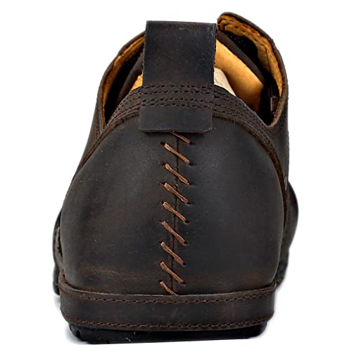 Image of OSSTONE Moto Boots for Men Fashion lace-up Leather Chukka Boots Casual Shoes OS-6015-1-RED-BROWN-R