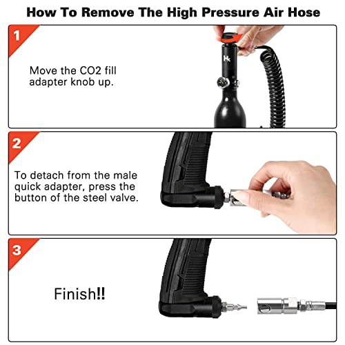 Hk Heavy Duty Paintball Remote Coil High Pressure Air Hose Co2 Compressed Air With Pro Push-Button Quick Disconnect #TOP4