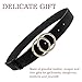 Udekit Women's Leather Belt Double O Ring Soft Faux Leather Waist Belt Small Size (3 Pieces/Set)