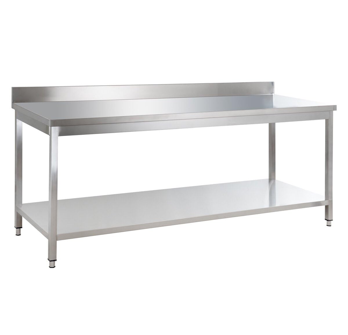 GastroHero Tavolo da lavoro Basic in acciaio inox, 20 x 6 cm, con base e alzata