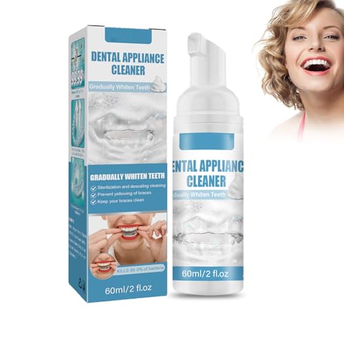 Hppsctink Nettoyant orthodontique en mousse, 60 ml, nettoyant dentaire pour appareils dentaires, comprimés nettoyants pour prothèses dentaires, toothpastes