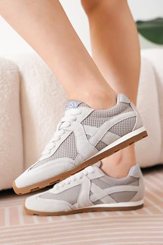 Image of Project Cloud Leather Barefoot Shoes Women - Memory Foam Lace-Up Womens Sneakers - Lightweight & Non Slip Womens Shoes Casual - All-Day Women's Fashion Sneakers for 2026