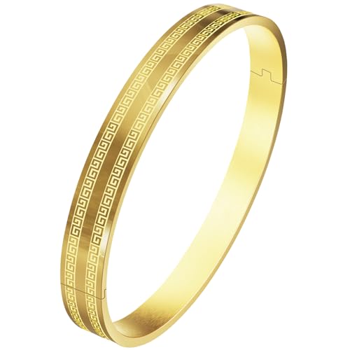 18K Gold Plated Love Bangles Bracelet for Women, Friendship Love Gold Stainless Steel Bangle Cuff, Non-tarnish Gold Bracelet, Trendy Gold Jewelry Gift for Birthday, Christmas
