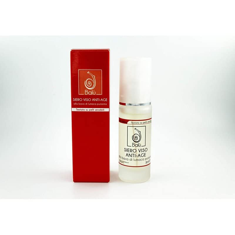 Serum do twarzy przeciw starzeniu się ślimaka z aloesem | Serum nawilżające, rozjaśniające i wygładzające | Made in Italy | 30 ml