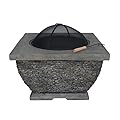 Christopher Knight Home Laraine Outdoor 32" Wood Burning Light-Weight Concrete Square Fire Pit, Grey