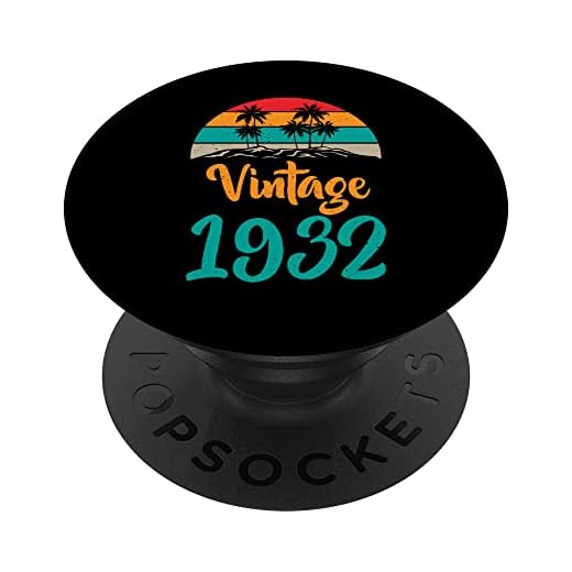Pretty Vintage 1932 camiseta 90 cumpleaños diseño gráfico PopSockets PopGrip Intercambiable