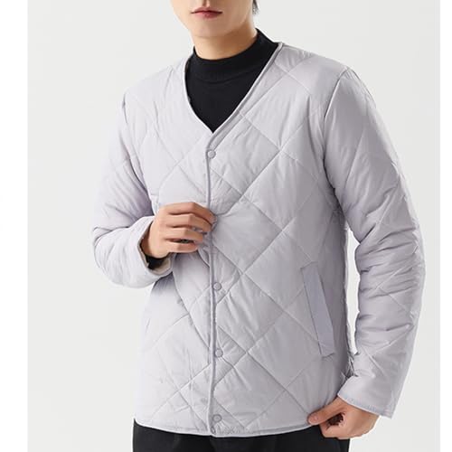 OCFPXFBV Jaqueta Masculina De Algodão Leve À Prova De Vento E Quente Acolchoada Jaqueta Forrada De S