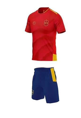 RFEF - Minikit Réplica Primera Equipación de la Selección Española de Fútbol - Camiseta y Pantalón de la Selección Española para niños - 100% Poliester - Equipación España Eurocopa 2024 - Talla 6