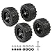 Rowiz 4PCS Off Road 12mm RC Wheel and Tire Set with M4 Lock Nuts Washers Wrench for 1/10 Monster Truck Traxxas Stampede Arrma Redcat HPI Exceed RC Infinitive