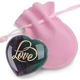 ZHIYUXI 45mm Fluorite Crystal Engraved Heart Crystal Stone Healing Gifts Gemstones Heart Rocks Polished Stones Fluorite Gem Meditation Gifts for Women Men Reiki Energy Balance