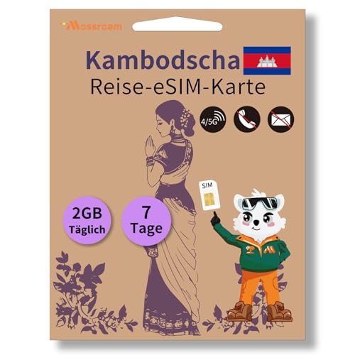 Kambodscha-Daten-SIM-Karte: Täglich 2 GB Highspeed-Daten, 7-Tage-Prepaid-Tarif, Hotspot-Unterstützung, kein Vertrag, Keine Sprachanrufe, Keine SMS
