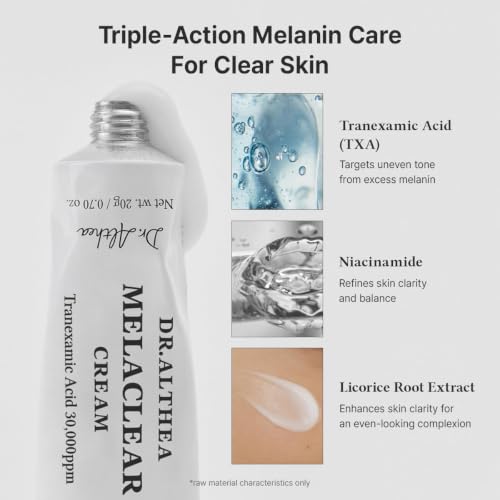 Miniatura 3 de Dr.Althea Crema Melaclear | Ayuda a unificar el tono de la piel con niacinamida y ácido tranexámico (TXA) | Crema facial hidratante para el cuidado de manchas oscuras e hiperpigmentación | Cosmética v