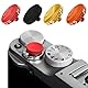 4 Stück Universal-Auslöseknopf aus Metall für Kameras, Versenkter Rutschfester Kamera-Auslöseknopf für Leica, Fuji X100, Sony, Nikon,Canon etc. (rot, schwarz, orange, Gold)