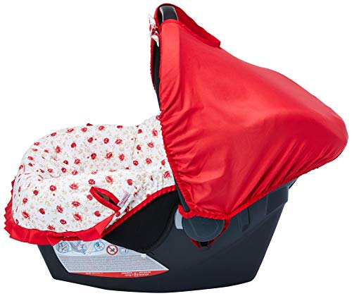 Capa para Bebe Conforto Flor, Multimarcas sem Bordado, Alan Pierre Baby, Vermelho Nova/Bra