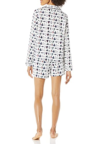 Amazon Essentials Women's Lightweight Woven Flannel Pajama Set With Shorts, White Penguin, X-Small #TOP1