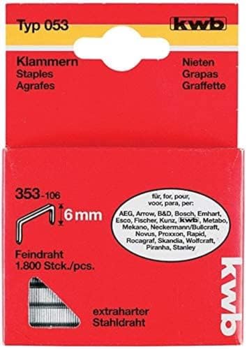 Kwb 353-106 Morsetti, Filo Nemico, Standard, Tipo 053/353, C-Punta, Typ 053, Feindraht, Stahl