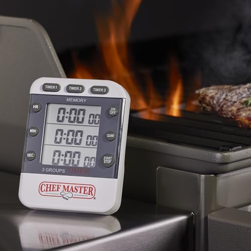 Minuteur de cuisine numérique Chef Master 90271 avec comptage haut bas et grand écran - 5