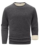 Sailwind Mens Wool Base Layer Long Sleeve Undershirts Crewneck Thermal Shirt Dark Gray