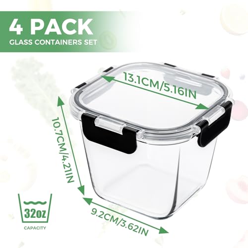 Hoenjuno 32oz Glass Soup Containers