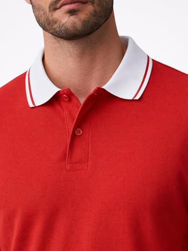 Image of Veirdo Pure Cotton Half Sleeves Regular Fit Plain Solid Classic Polo Colored Collar T-Shirt for Men (Colors: Olive, Black & White)