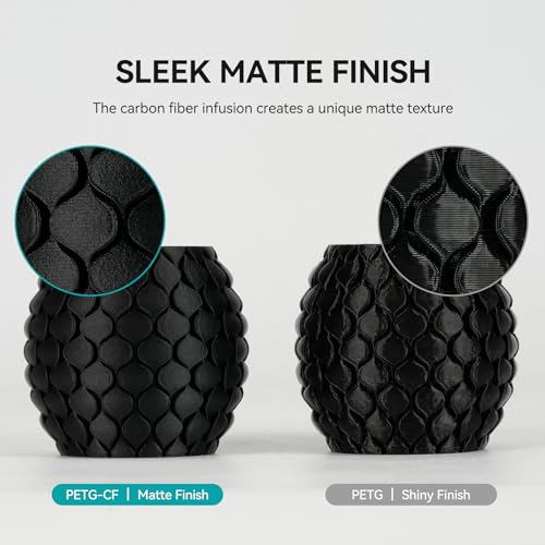 Image of SUNLU Carbon Fiber PETG 3D Printer Filament, 1KG Matte Black PETG-CF