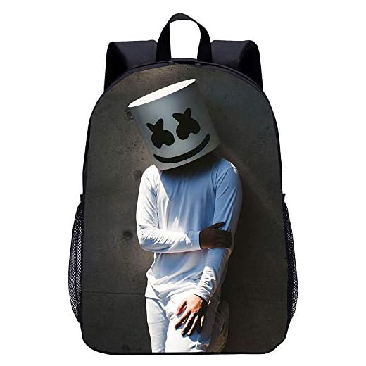 GoodChild Mochila Escolares Juveniles DJ Algodón De Azúcar Bolsa De 17 Pulgadas Mochila Estudiante Negro K