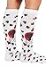 Cherokee Women's 10-15mmHg Compression Socks – Fun Print Knee Highs with Light Support, Soft Feel - PRINTSUPPORT, One Size, All My Heart