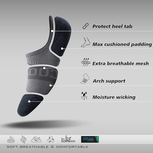 Image of BRISIRA Bamboo Viscose Coolmax Running Golf No Show Socks Women Compression Moisture Wicking Performance Low Cut Tab Athletic