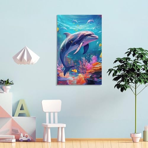 Impression sur toile dauphins haute définition pour déco maison - 4