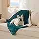 Lesure wasserdichte Hundedecke Grosse Hunde - 100x80cm Outdoor Hundedecke waschbar, Hundedecke Sofaschutz aus Sherpa Fleece, Katzendecke flauschig und weich, Dunkelgrün