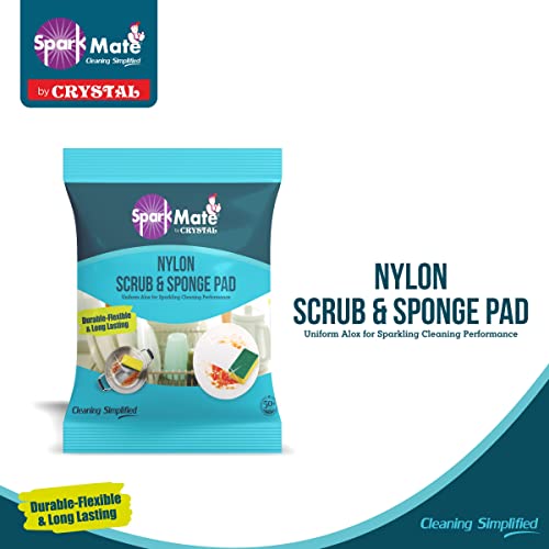 Sparkmate By Crystal Nylon Sponge & Scrub Pad, 2 in 1