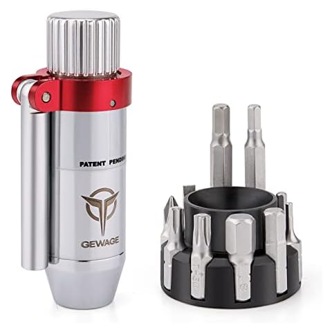 T Handle Bike Torque Wrench - Adjustable 3-10 Nm Includes 2, 3, 4, 5, 6 and 8mm Allen Wrenches, T25 T30 Torx - 1/4 Inch Hex Driver Torque Wrench for Home & Bikes Repair Cover
