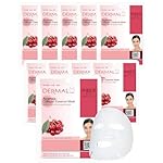 DERMAL Acerola Collagen Essence Facial Mask Sheet 23g Pack of 10 - Skin Clearing, Reduces Blemishes, Elasticity Care, Daily Skin Treatment Solution Sheet Mask