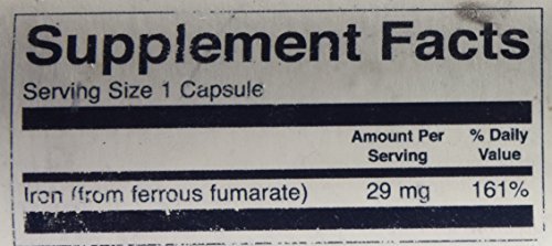 Swanson Blackstrap Molasses Elemental Iron (Ferrous Fumarate) 29 Mg 120 Capsules #TOP4
