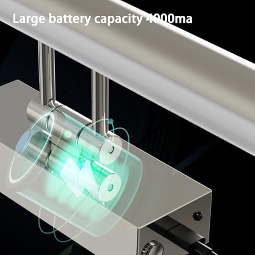 Applique murale LED avec télécommande, lampe de salle de bain sans fil orientable 350°