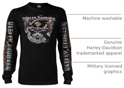 Image of Harley-Davidson Military, Exclusive Overseas Tour Kadena Air Base, Eagle Ride Men's Long Sleeve T-Shirt