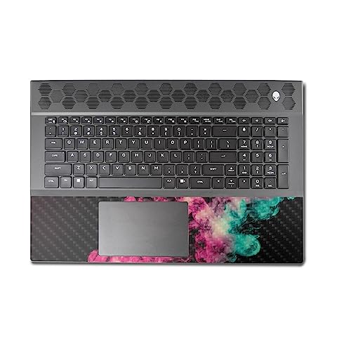 Image of MightySkins Carbon Fiber Skin Compatible With Alienware M18 R1 (2023) Full Wrap Kit - Magenta Smoke | Protective, Durable Textured Carbon Fiber Finish | Easy To Apply & Change Styles | Made in the USA