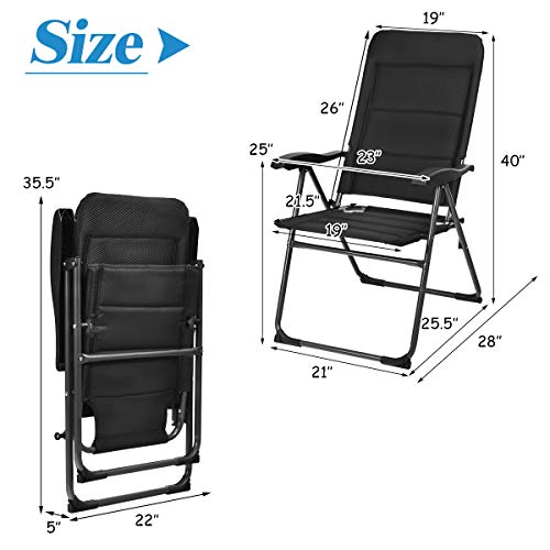 Giantex 2*GT70271BK-2PO Set Of 4 Patio Chairs, Folding Chairs With Adjustable Backrest thumb #2