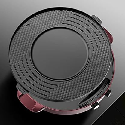 Elektrisch Hot Pot Tischgrill 2 in 1 Korean Barbecue Grill Haushalts-Hot-Pot 2200W Doppelte Trennung Elektropfanne, 44cm Grillpfanne, Rauchfreie Antihaftbeschichtung (Rot) – Bild 3