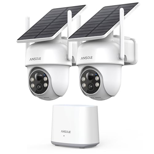Security Cameras Wireless Outdoor Home System, 2 Camera Kit, No Subscription Fees, Solar Powered, Local Storage, 365-Day Battery Life, 360°PTZ Surveillance, Auto Tracking, 2K Color Night Vis
