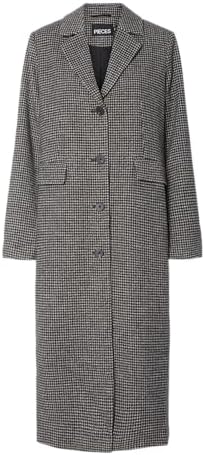 PIECES Pcjadine Long Check Coat