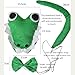 Kirei Sui Green Crocodile Headband Bowtie Tail 3-Piece Costume Halloween Alligator Dress Up Accessories for Kids and Adults