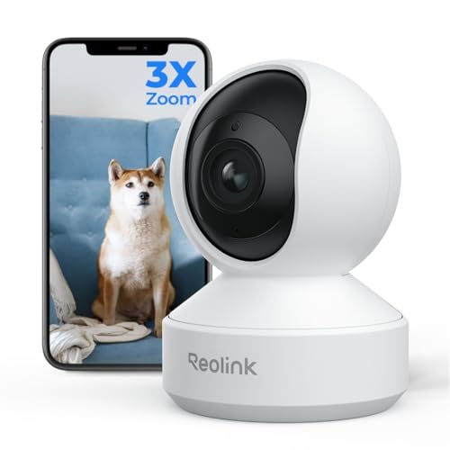 REOLINK Smart 4K UHD Pan & Tilt Dual-Band Wi-Fi 6 Indoor Security Camera with 3X Optical Zoom, Auto-Tracking, People/Pet Detection, Crying Sound Detection, Privacy Mode, and Bluetooth Setup,