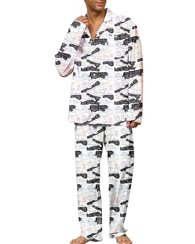 Geek Nerdy Mens Pajamas Set 2 Piece Funny Pajamas For Men Christmas Pajamas - Soft Milk Silk Pjs Set With Pockets