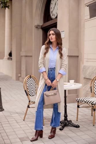 Image of GRACE KARIN Essential Solid Open Front Maxi Long Knitted Cardigan Sweater for Women