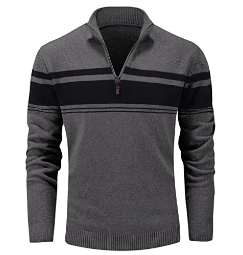 MAGCOMSEN Herren Pullover Zip Rollkragenpullover Warm Sweatshirt...