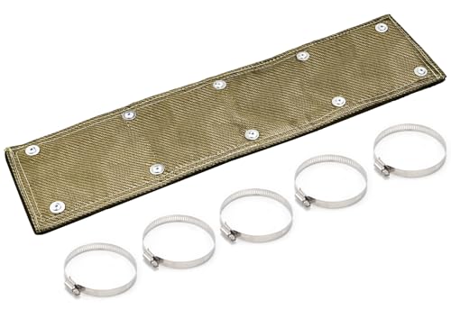 Racewill Titanium Pipe Shield with Gloves, 6' x 24' Exhaust Heat Shield, Two-Layer Material Design Heat Protection up to 1350°F, Protects Heat Sensitive Components, Hoses, Lines, and Electrical Wiring