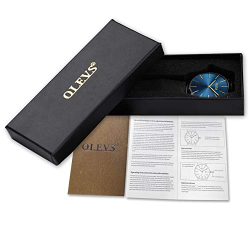 OLEVS Watches for Men Brown Leather Gold Case Analog Quartz Fashion Business Dress Watch Day Date Luminous Waterproof Casual Male Wrist Watches